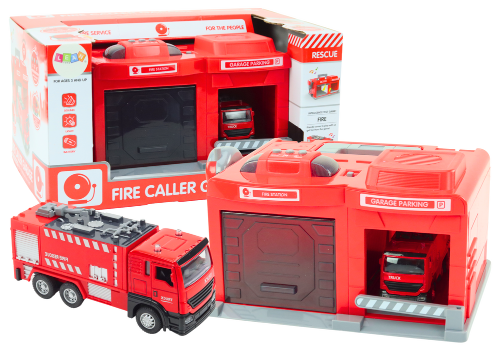 Garage Base Fire Station Truck 1:32 Walkie Talkie Lights Sounds