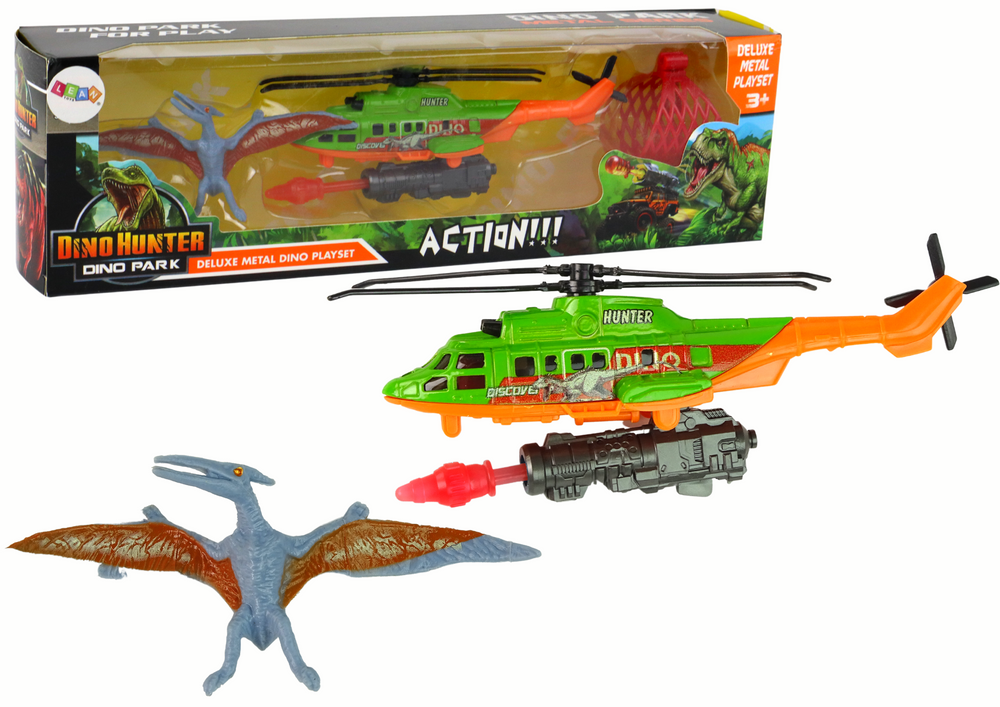 Green Helicopter Dinosaur Transport Dino Park Set