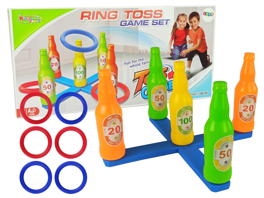 Handball Game Hoop Throw Coloured Bottles Points