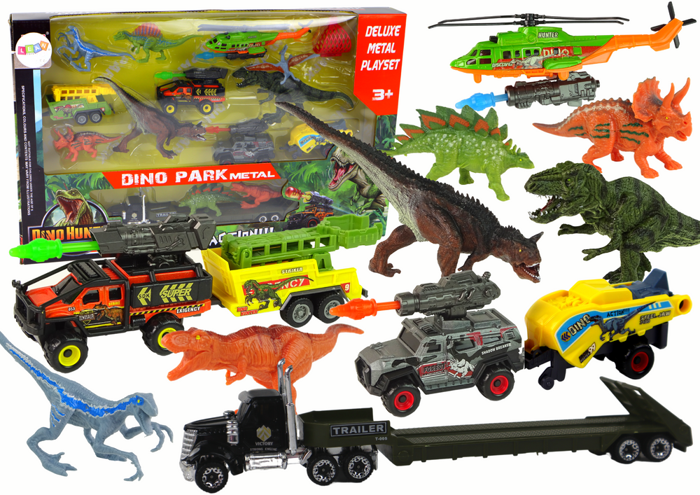 Helicopter Dinosaurs Vehicle Set 8 Colorful Pcs