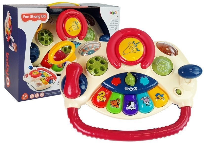 Interactive Baby Steering Wheel Piano Animal Sounds Phone