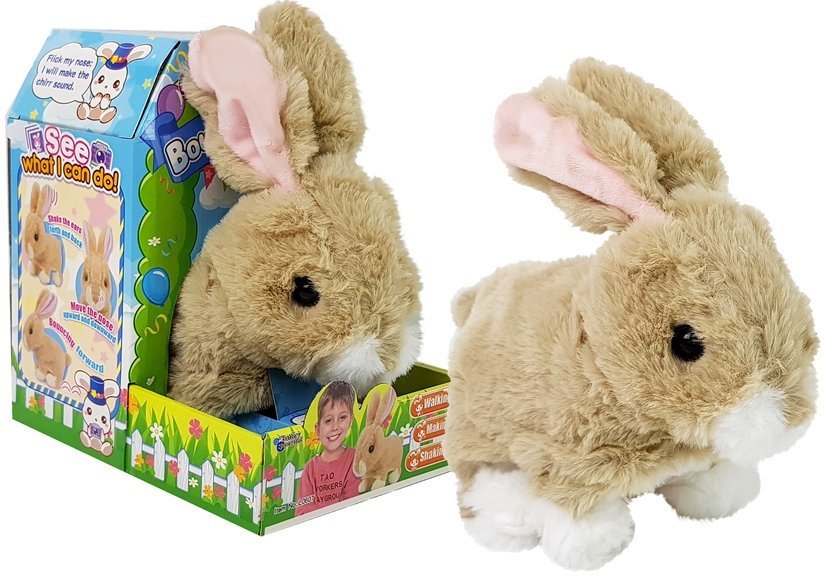 Interactive Cream Rabbit Battery Operated Moves Sound