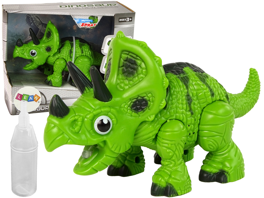 Interactive Dinosaur Triceratops Steam Water Sound Green