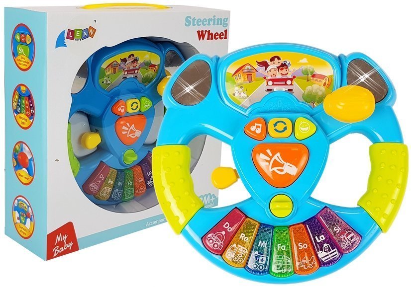 Interactive Steering Wheel For Babies Piano Sound Light