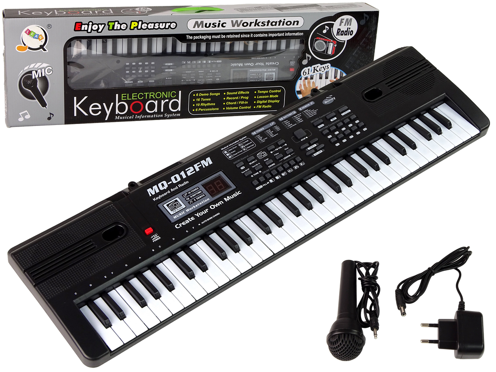 Keyboard MQ-012FM Microphone Radio 61 Keys