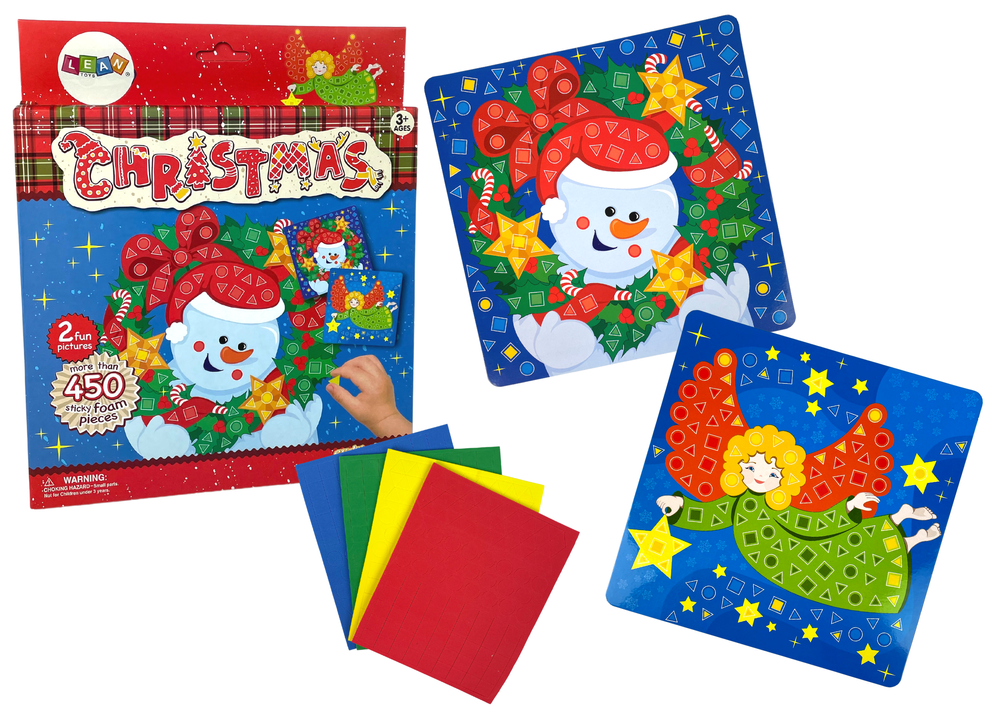 Kit DIY Coloured Mosaic Christmas Glue-On Snowman Angel