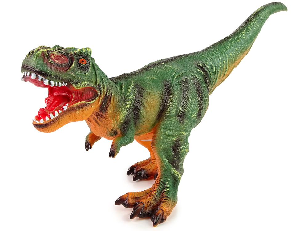 Large Dinosaur Figure Tyrannosaurus Rex Green and Orange Sound 60 cm Long