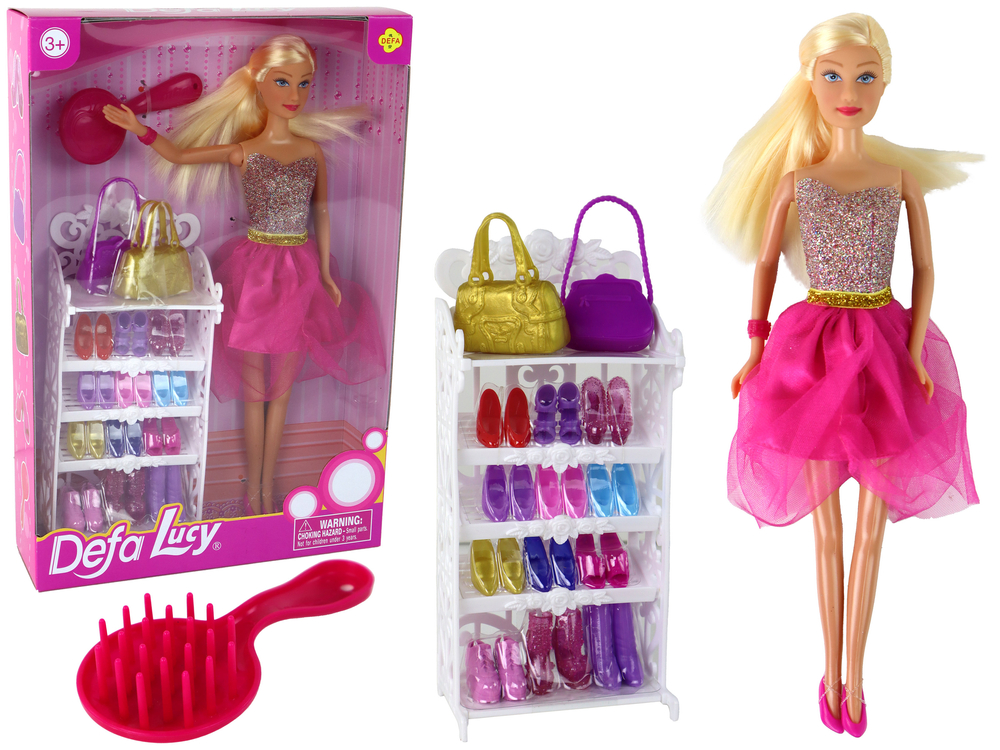 Lucy Doll, Pink Glitter Dress, Shoes Set