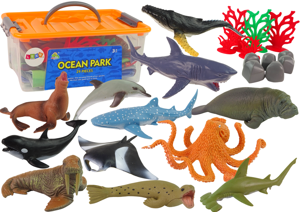 Marine Animals Fish Large Set Figures and Accessories 24 pcs.