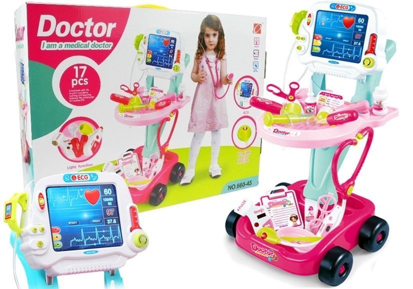 Medical Set Trolley Doctor ECG 17 PCS