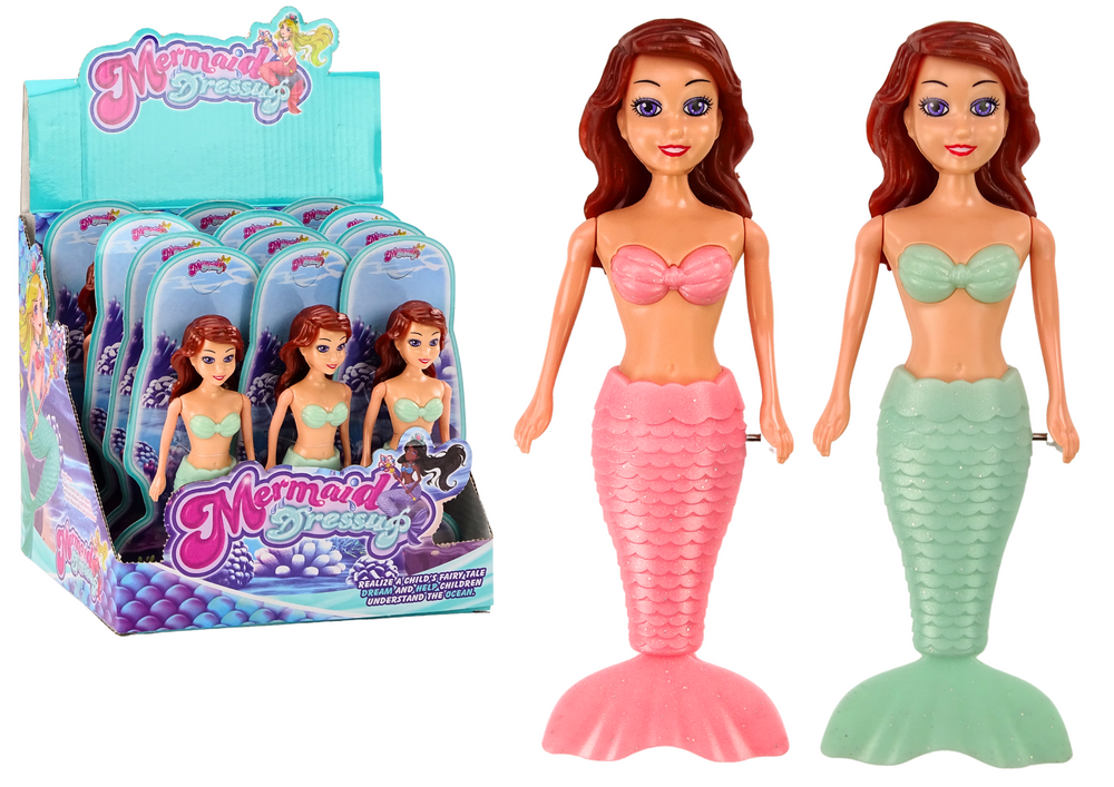 Mermaid Wind Up Water Floating Turquoise Mermaid Bath Doll