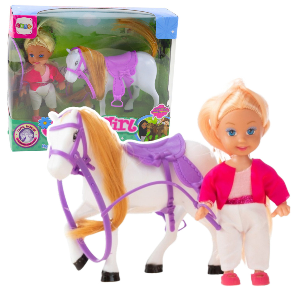 Mini Doll Set With Horse Riding Costume Saddle