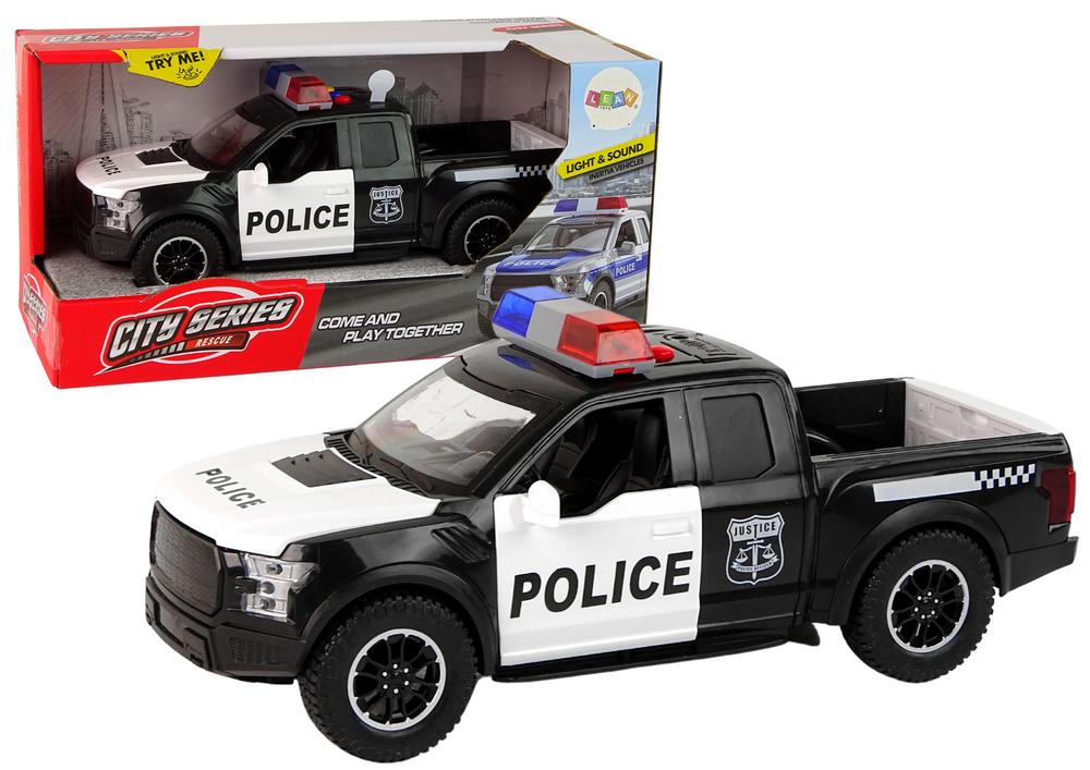 Offroad Vehicle Police Black Opening Door Sound Lights