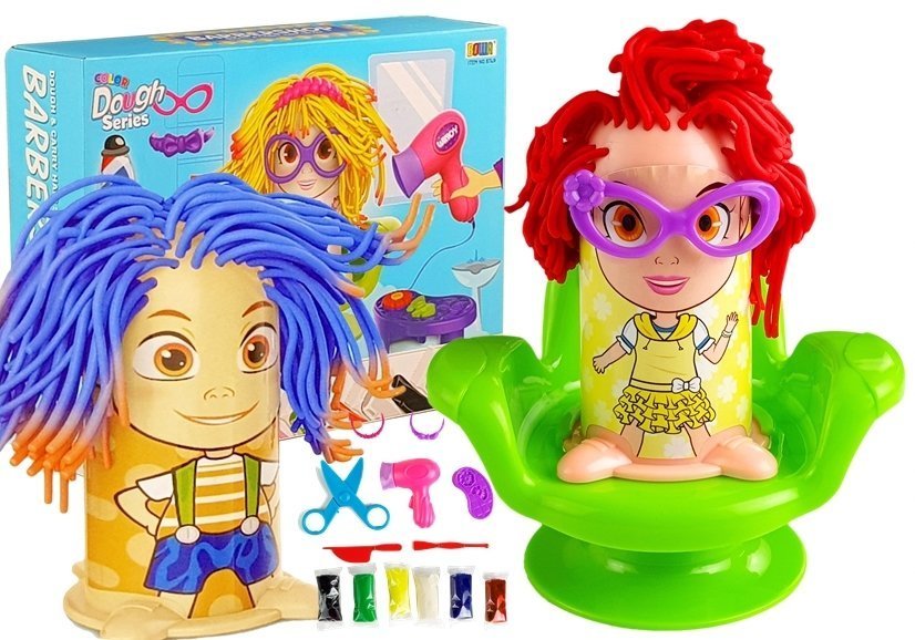 Play Dough Set Hairdresser Hair Squeezer