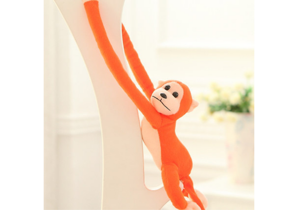 Plush Monkey Mascot with Sound, Orange, 60 cm