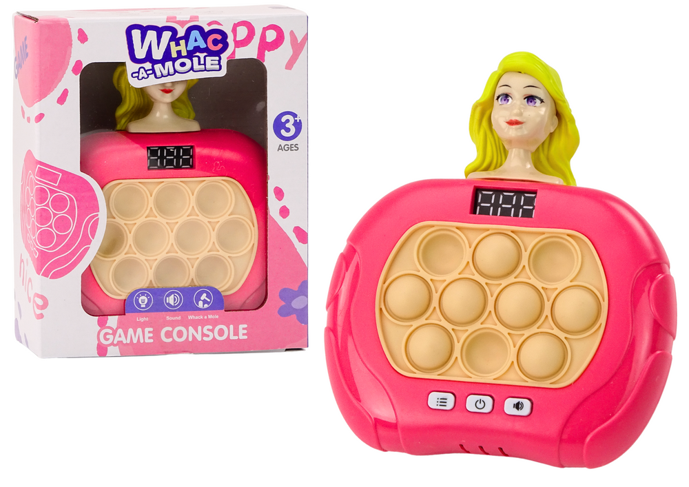 Pop-It Wac A Mole Doll Lights Sounds Pink Game