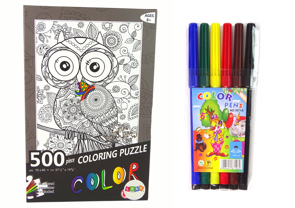 Puzzles to colour 500 Elements Owl