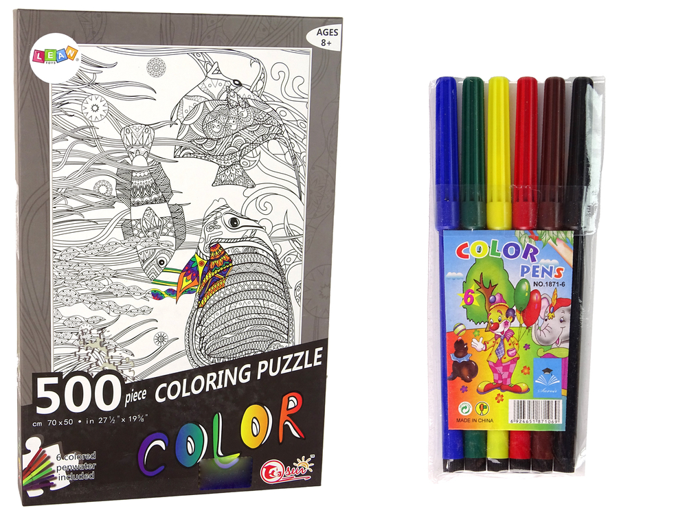 Puzzles to colour 500 pieces Fish Ocean