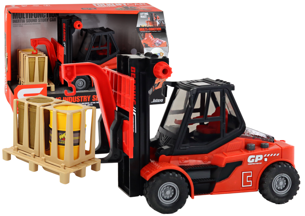 Red Forklift 1:16 Moving Forks Sounds Lights