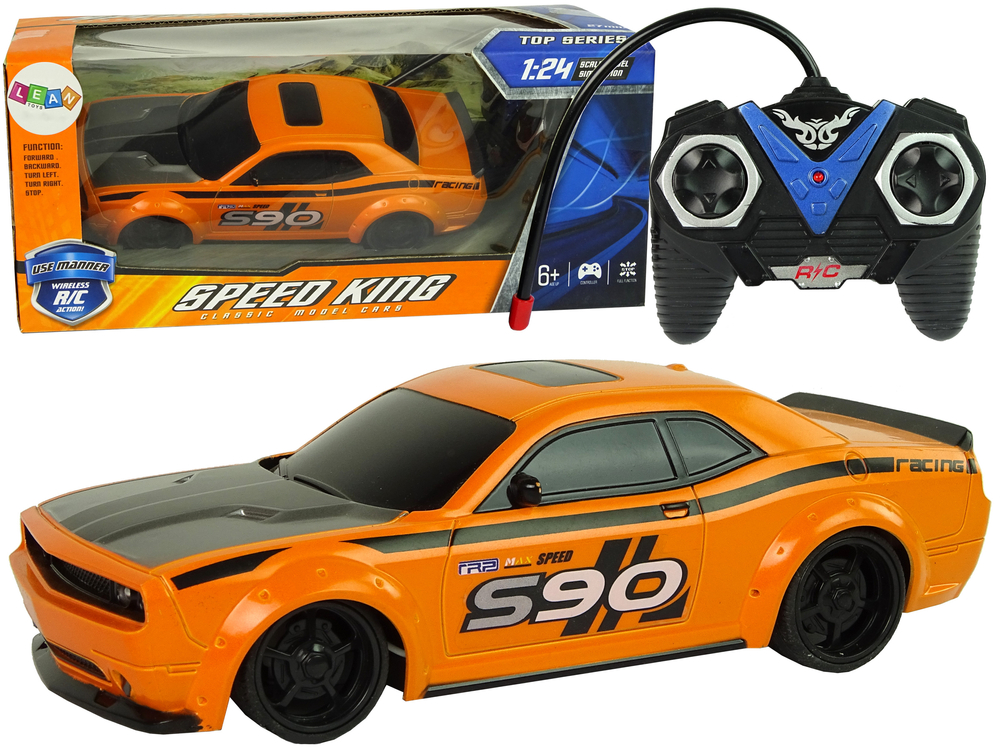 Remote Controlled Sports Car 1:24 Racing Orange 27 Mhz Pilot