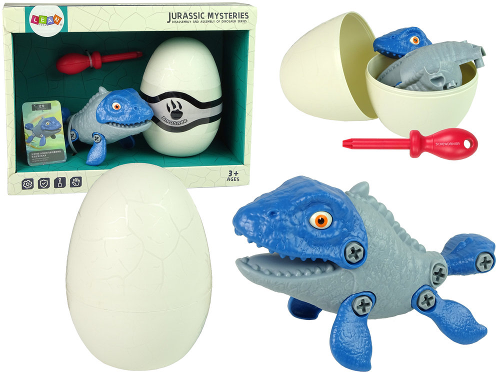 Set Dinosaur Mosasaur with Egg DIY Screwdriver Blue