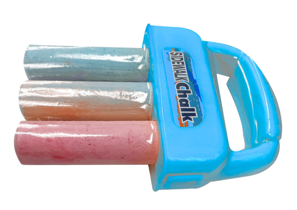 Set of Chalks with Handle Thick Sidewalk Chalk Blue 3 Pcs