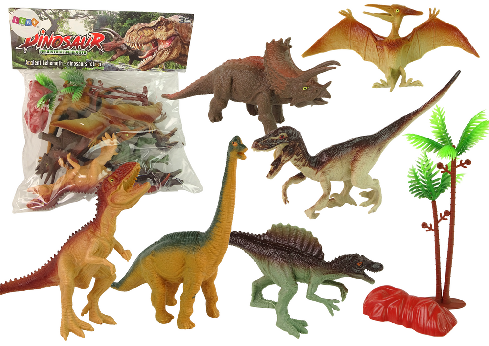 Set of Dinosaurs Figurines Accessories 8 Pieces.