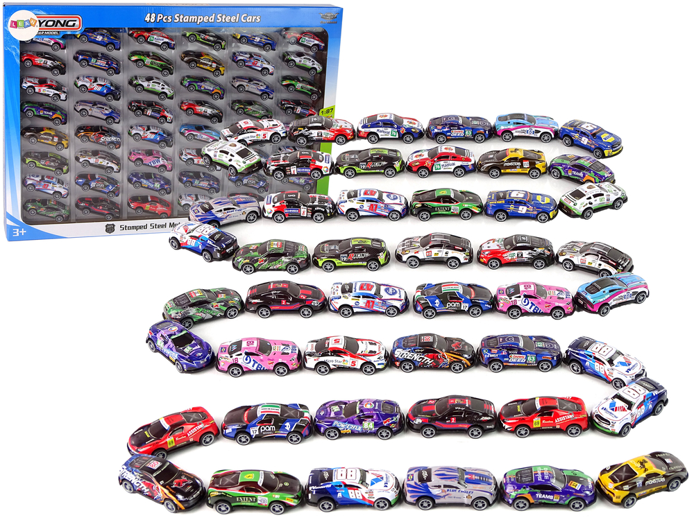 Set of Metal Sports Cars Resoraks Various Colours 48 Pieces