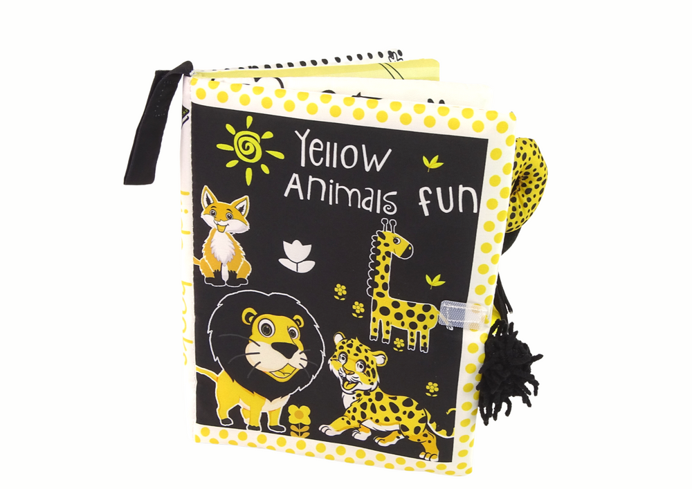 Soft Book Animals Black Yellow