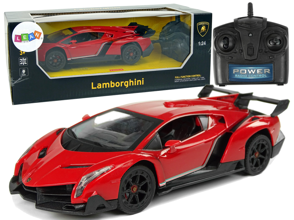 Sports Car R/C 1:24 Lamborghini Veneno Red 2.4 G Lights