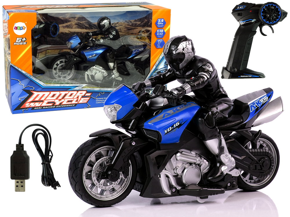 Sports Motorcycle R/C 2.4G 35m Range 1:10 Blue