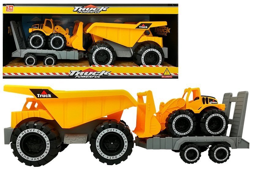 Tipper with trailer and Bulldozer 49 cm Construction site