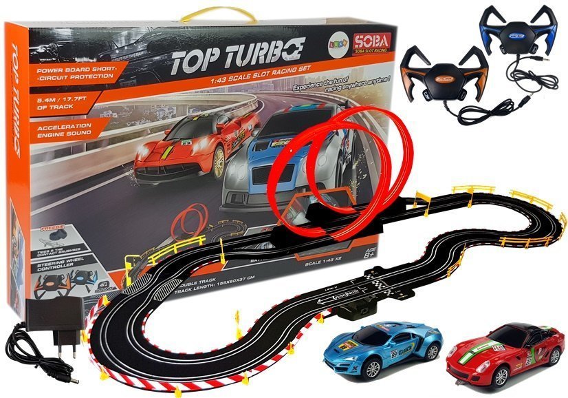 Tor Wyścigowy 1:43 2 Autka Kontrolery Top Turbo 5,4 m długości