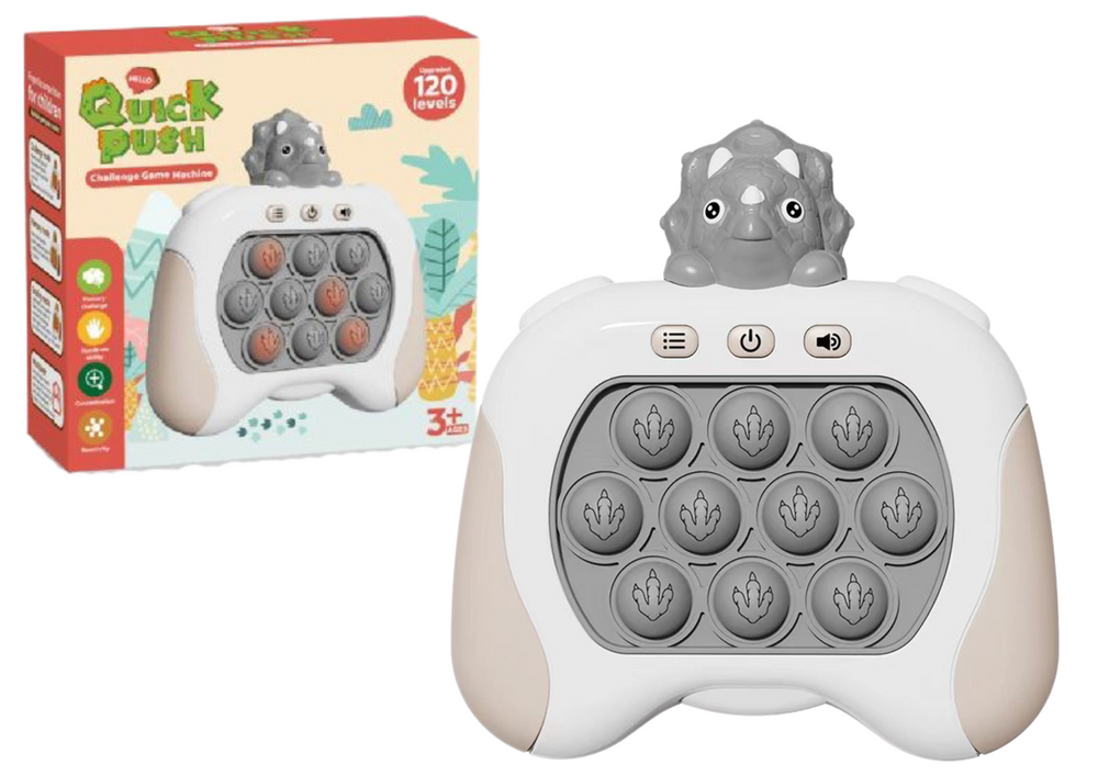 Triceratops Pop It Battery Operated Lights Sounds Sensory Game Gray