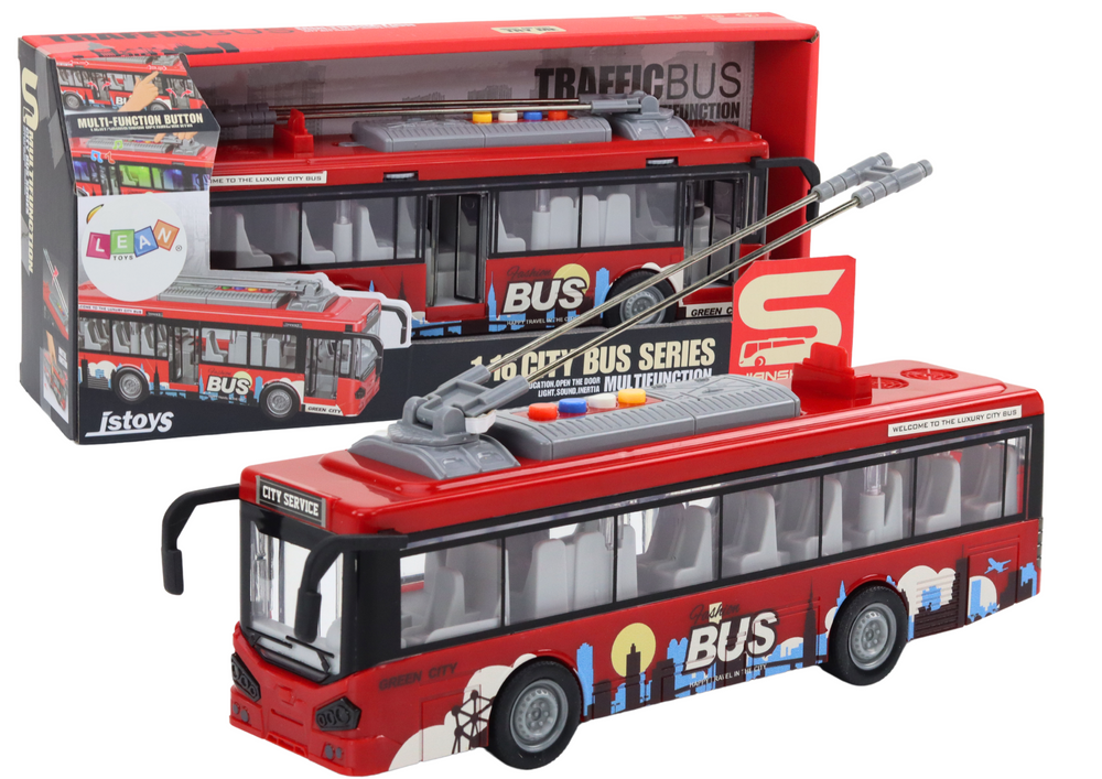 Trolleybus Bus 1:16 Lights Sounds Drive Red