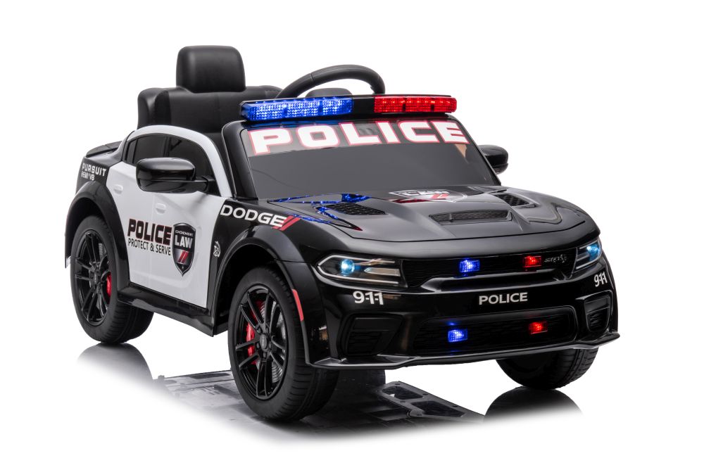 Одноместный электромобиль Dodge Charger Police Black