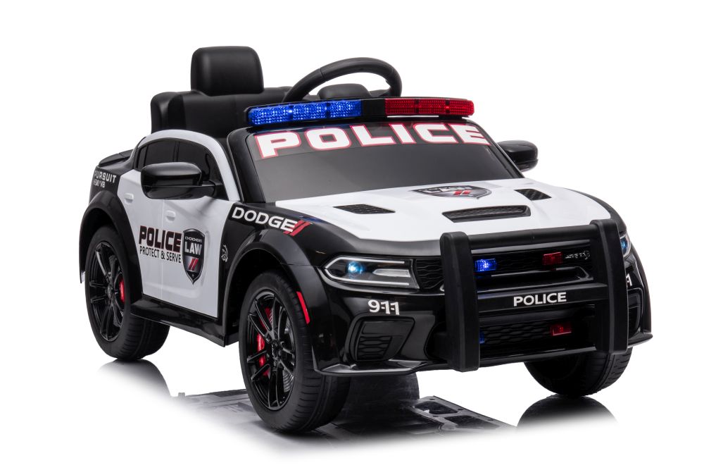 Одноместный электромобиль Dodge Charger Police White and Black