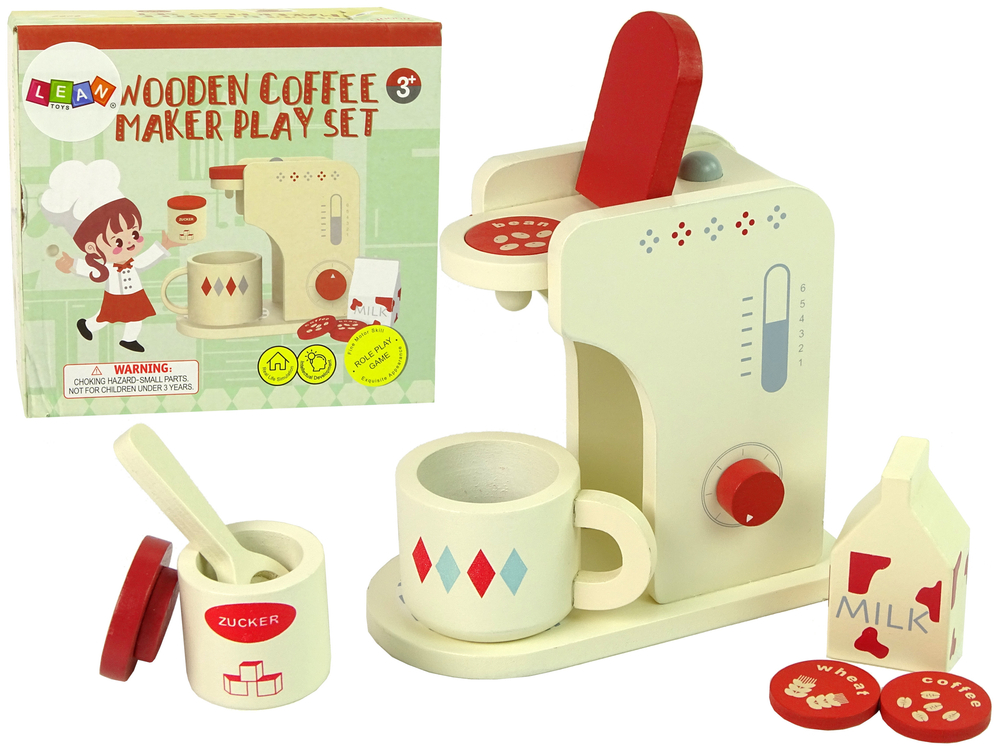 Wooden Coffee Maker Accessories Kitchen Kids