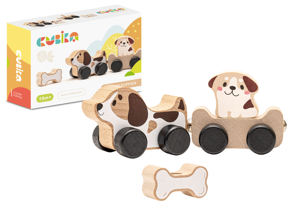 Wooden Doggie Smart Bone Toy 15443