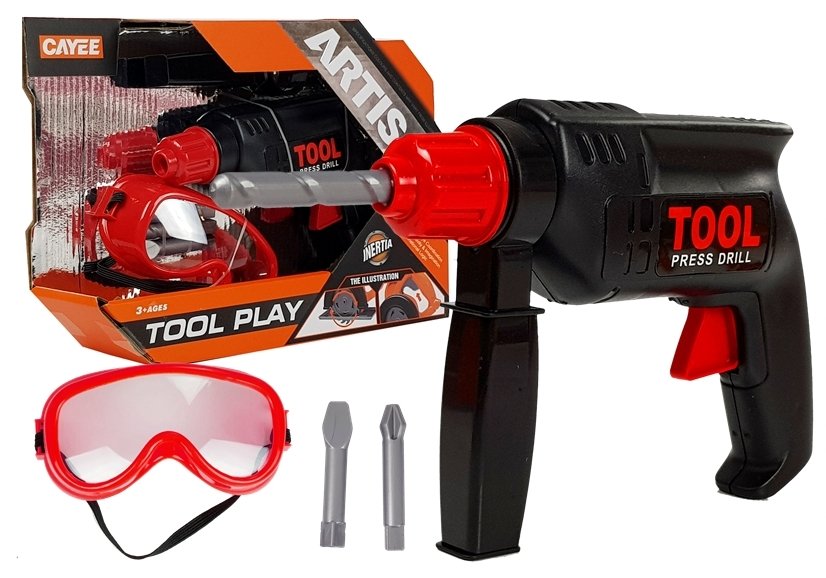 Toy Drill with Safety Glasses - Tools for Children