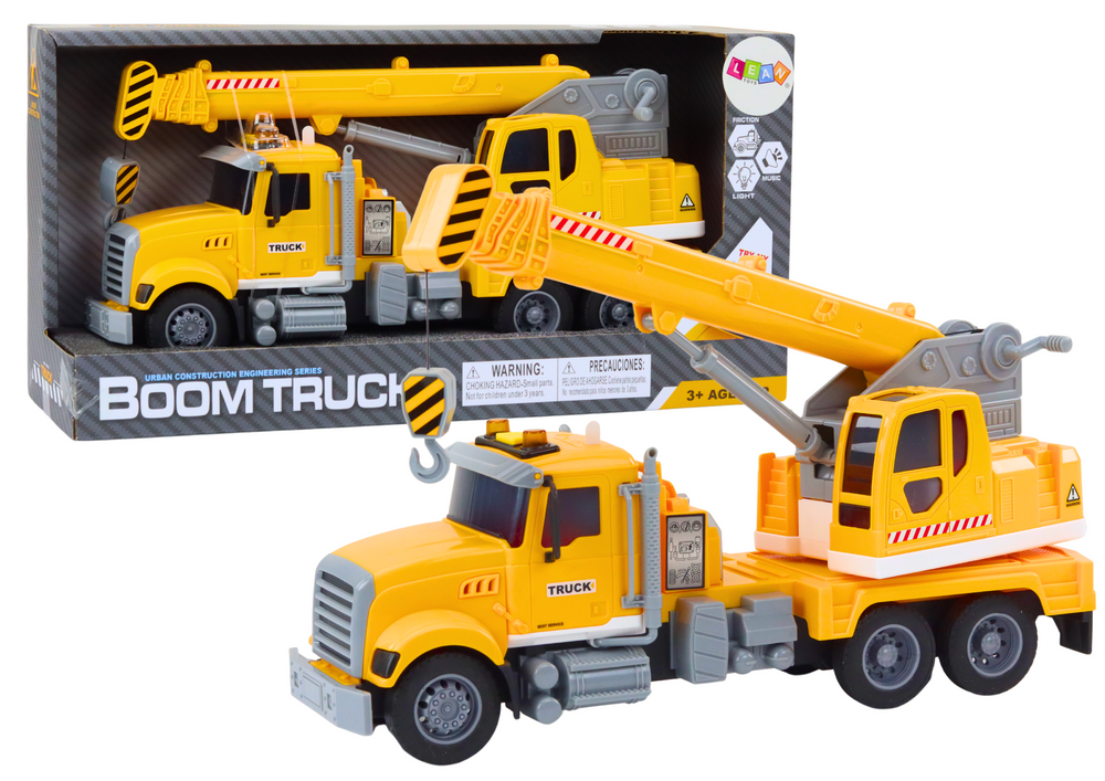 Truck Yellow Crane With Friction Drive Light and Sound Effects