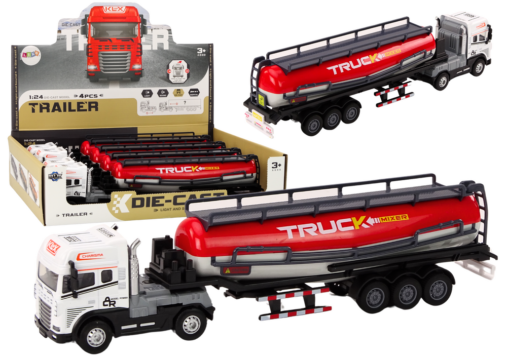 Truck With Trailer TIR 1:24 Car Truck Accessories Sounds Tanker