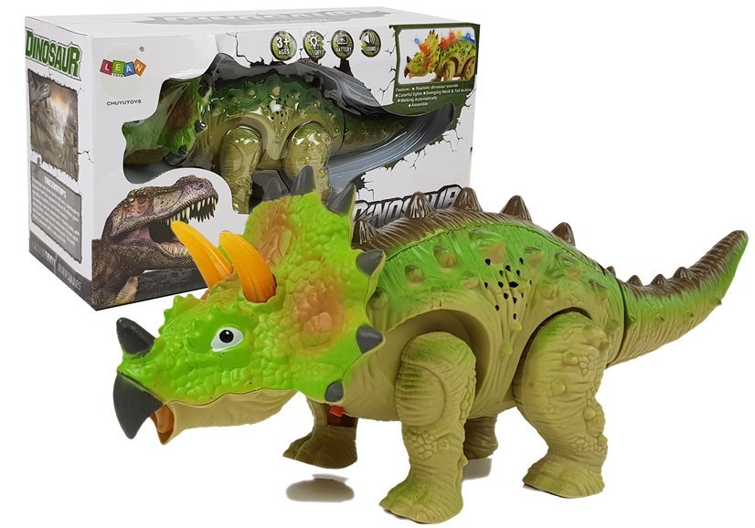 Dinosaur on Battery Triceratops Green