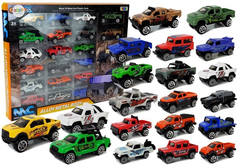 Jeep Off-Road Vehicle Set Various Colors 20 Pieces