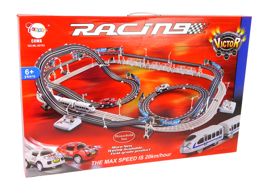 Huge Race Set  Car track + Electric train track  Racing Set