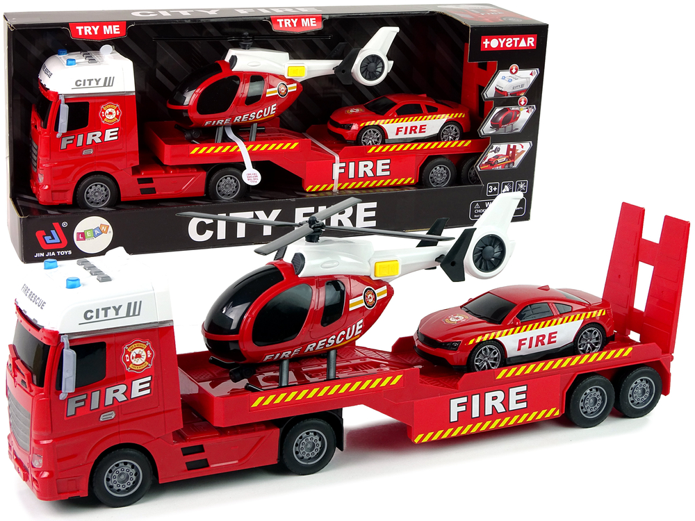 Fire Brigade Set Truck Helicopter Sound Lights