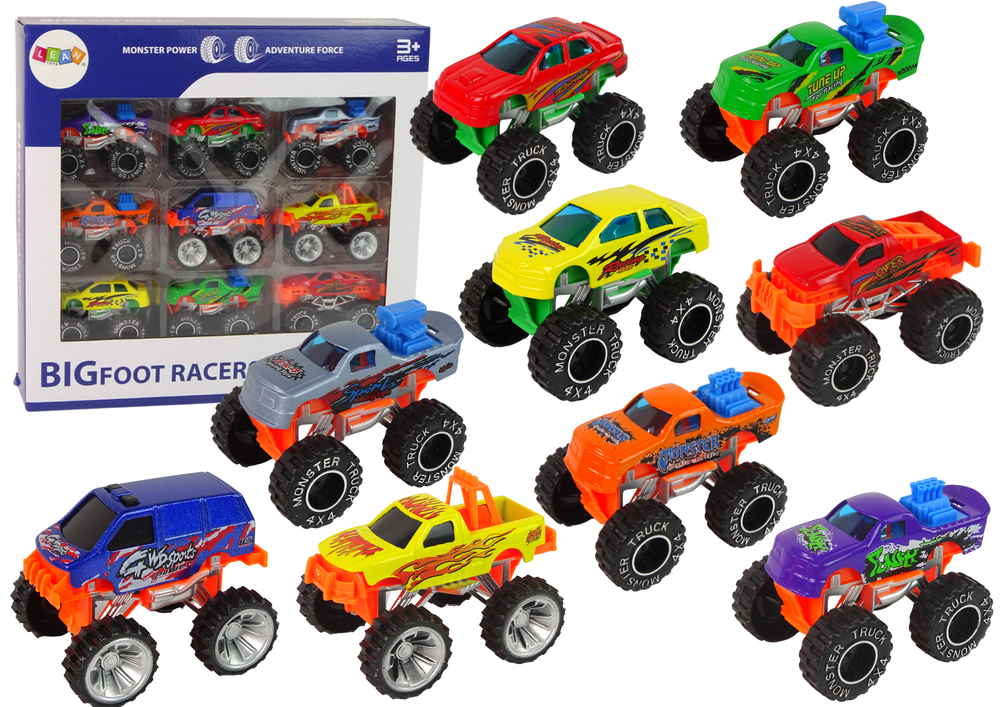 Terrain Cars Resorak Monster Truck Vehicle Set Various Colours 9 pcs.