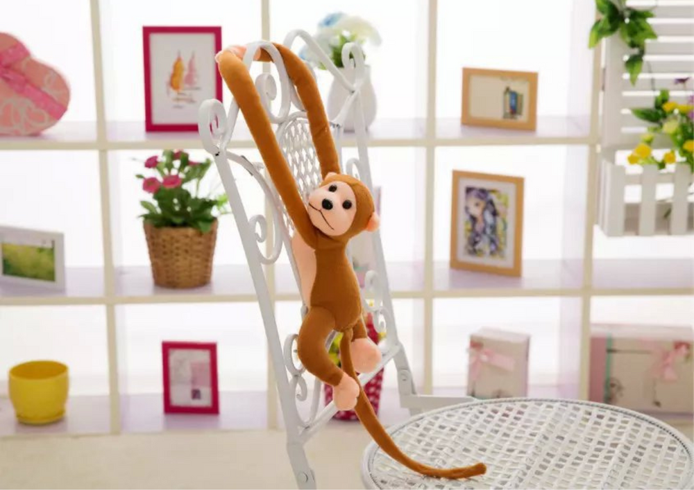 Plush Monkey Mascot with Sound, Dark Brown 80 cm