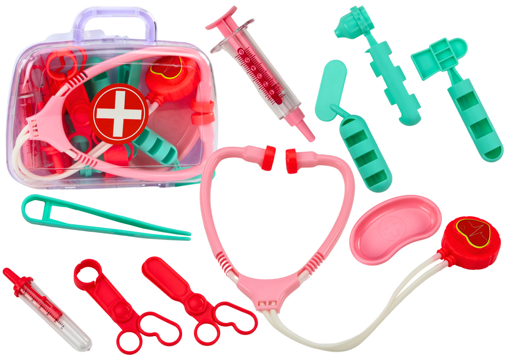 Baby First Aid Kit Medical Tools In Pink Suitcase