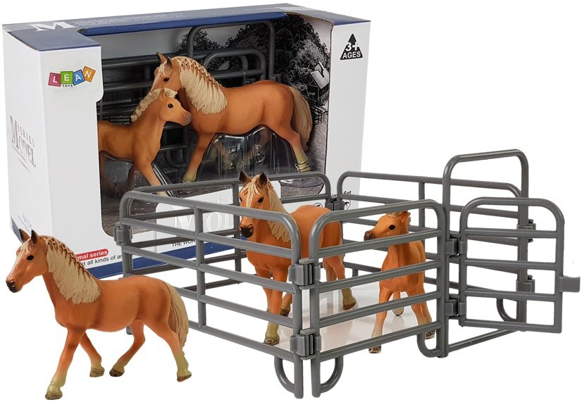 Set of Figurines Animals Horses Farm Foal Pony Farm